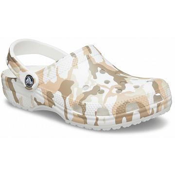 Crocs Classic Printed Camo Klumpa Női Fehér | HU 0080WNBY